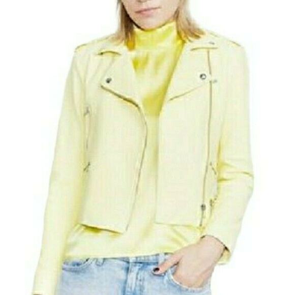 GENERATION LOVE Spencer lemon yellow leather classic biker moto jacket Sz XS NEW - Picture 9 of 12